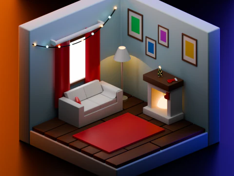아늑한 미니룸 3D 모델