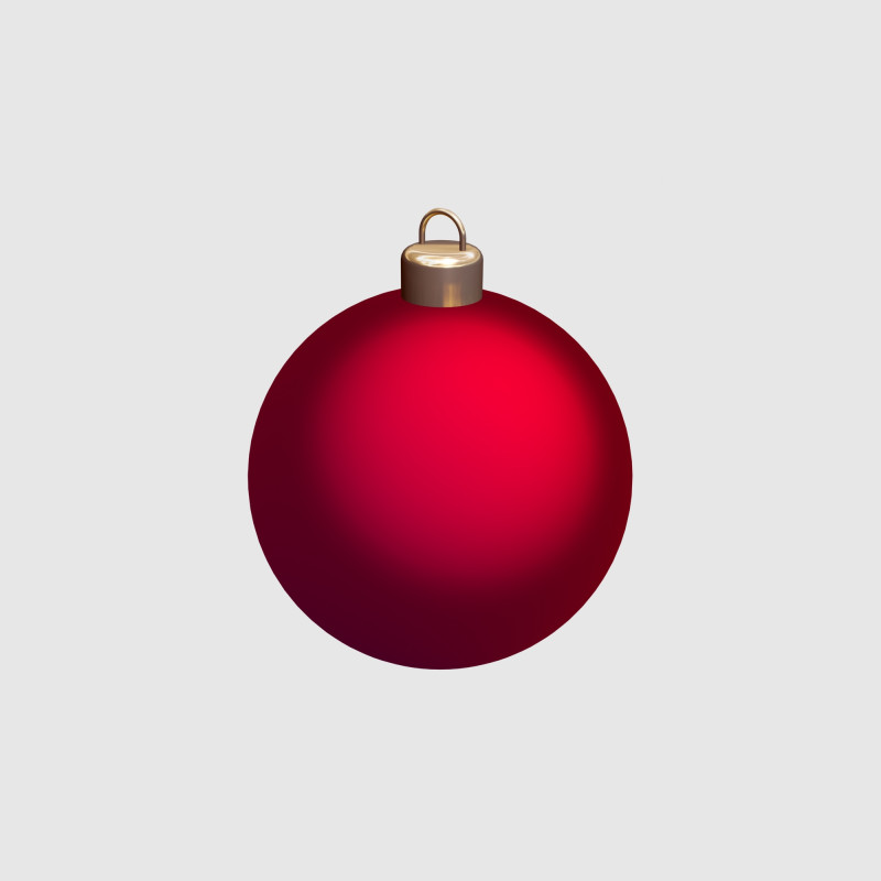 Red Christmas Ball 3D Model .c4d .max .obj .3ds .fbx .stl .blend 