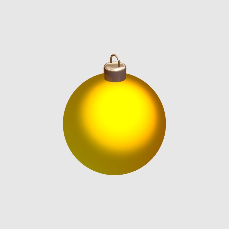 Yellow Christmas Ball 3Dモデル .c4d .max .obj .3ds .fbx .stl .blend 