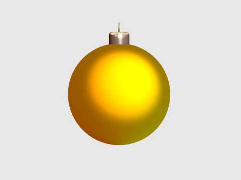 Yellow Christmas Ball 3D Model