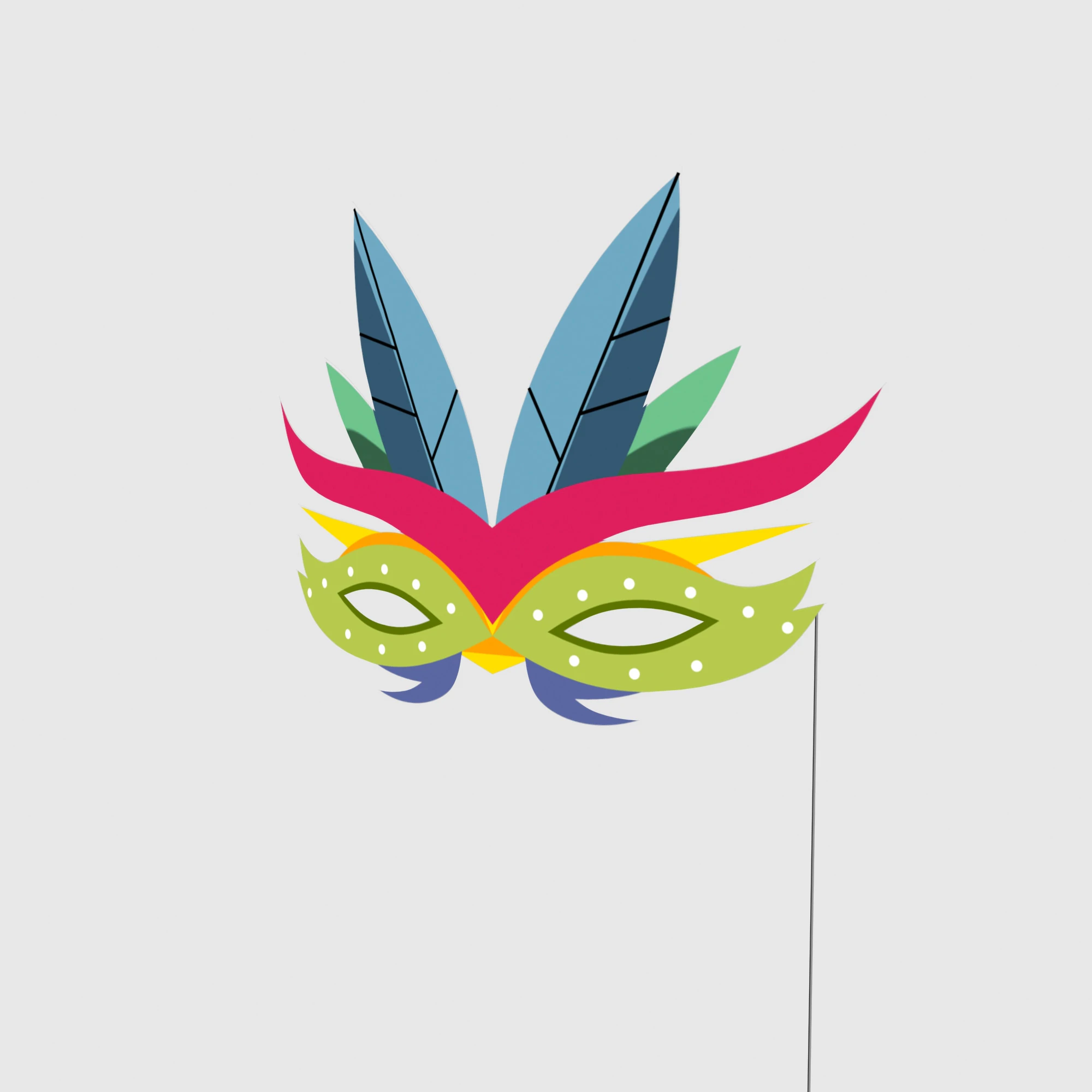 Carnival mask 3D Model .c4d .max .obj .3ds .fbx .stl .blend 