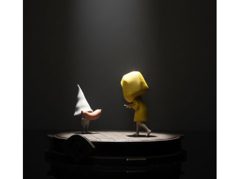 SIX HUNGRY - LITTLE NIGHTMARE DIORAMA STL Pre-support Lychee 3D Baskı Modeli