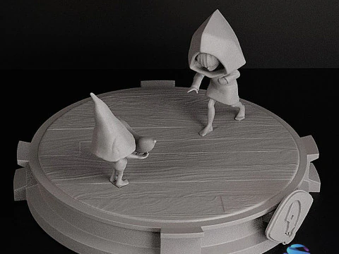 SIX HUNGRY - LITTLE NIGHTMARE DIORAMA STL Pr&eacute;-support Lychee Modèles 3D en vedette