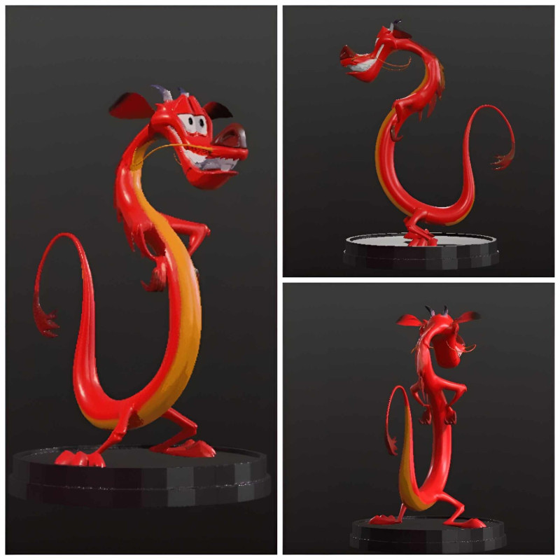 MUSHU FIGURE BUST MULAN pre supported SLA 3D Print Model .c4d .max .obj .3ds .fbx .stl .blend