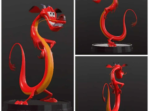 FIGURA MUSHU BUSTO MULAN pre soportado SLA Modelo de impresión 3D