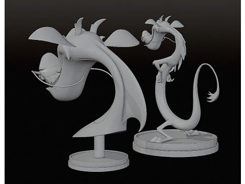 MUSHU FIGURE BUST MULAN pre supported SLA 3D Print Model