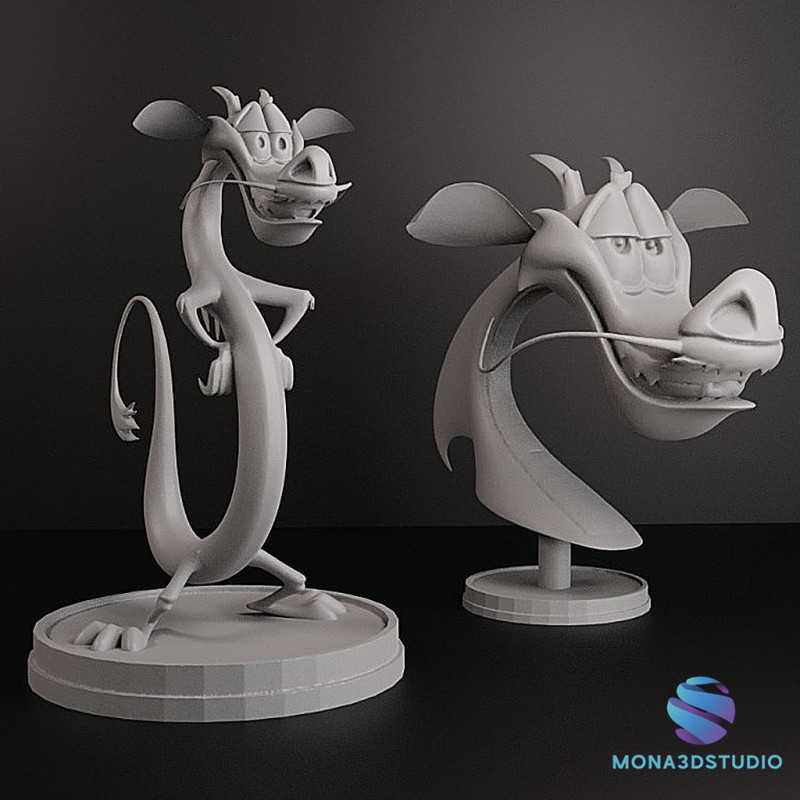 MUSHU FIGURE BUST MULAN pre supported SLA 3D 프린트 모델 .c4d .max .obj .3ds .fbx .stl .blend 