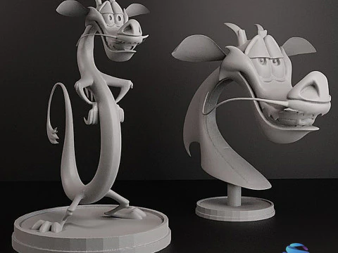 MUSHU FIGURE BUST MULAN pre supported SLA 3D Print Model