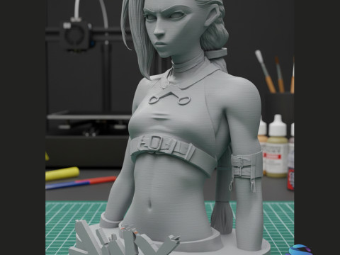 Bust of Jinx Arcane - STL Pre-support Lychee 3D Print Model