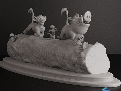 LION KING DIORAMA - Cutted pre supported SLA 3D-printmodel