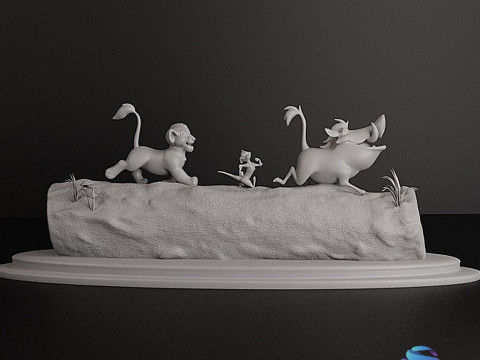 LION KING DIORAMA - Cutted pre supported SLA 3D printmodel