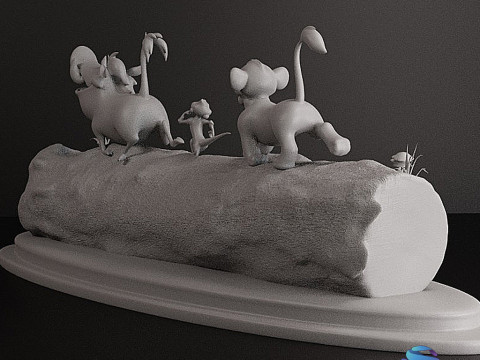 LION KING DIORAMA - Cutted pre supported SLA 3D printmodel
