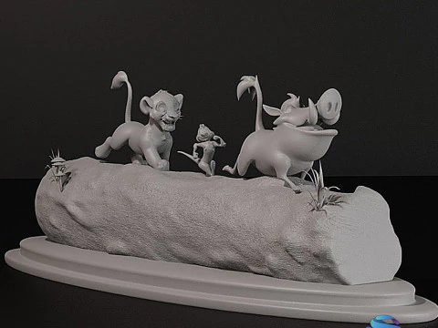 LION KING DIORAMA - Cutted pre supported SLA 3D Print Model