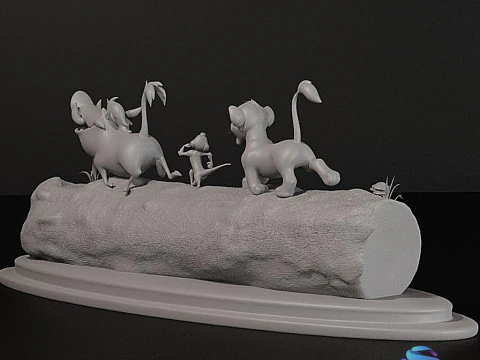 LION KING DIORAMA - Cutted pre supported SLA 3D Print Model