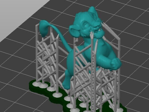 LION KING DIORAMA - Kesilmiş, önceden desteklenen SLA 3D Baskı Modeli