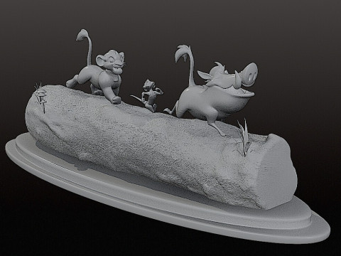 LION KING DIORAMA - Cutted pre supported SLA 3D printmodel