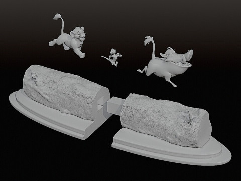 LION KING DIORAMA - Cutted pre supported SLA 3D printmodel