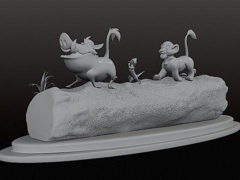 LION KING DIORAMA - Cutted pre supported SLA 3D printmodel