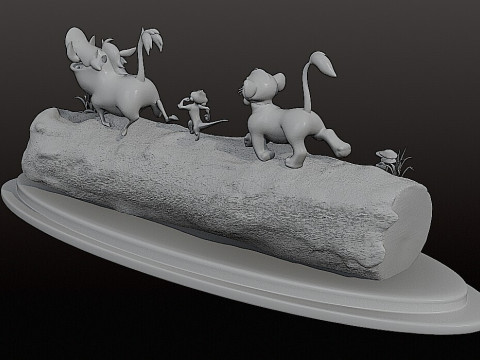LION KING DIORAMA - Cutted pre supported SLA 3D printmodel