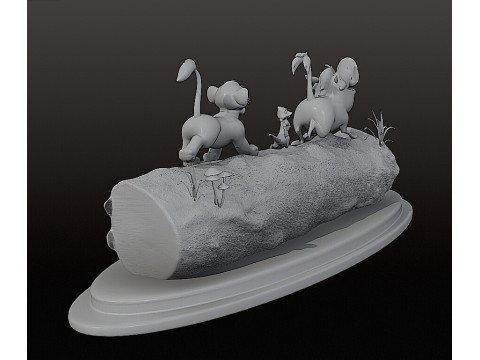 LION KING DIORAMA - Cutted pre supported SLA 3D printmodel