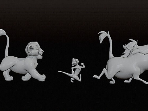 LION KING DIORAMA - Cutted pre supported SLA 3D printmodel
