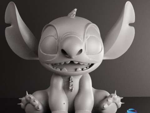 STL stich figure pre supported SLA Model Cetak 3D