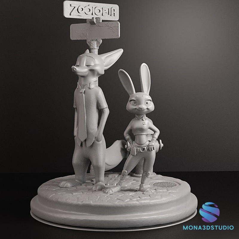 ZOOTOPIA DIORAMA - Modello di stampa 3D .c4d .max .obj .3ds .fbx .stl .blend 
