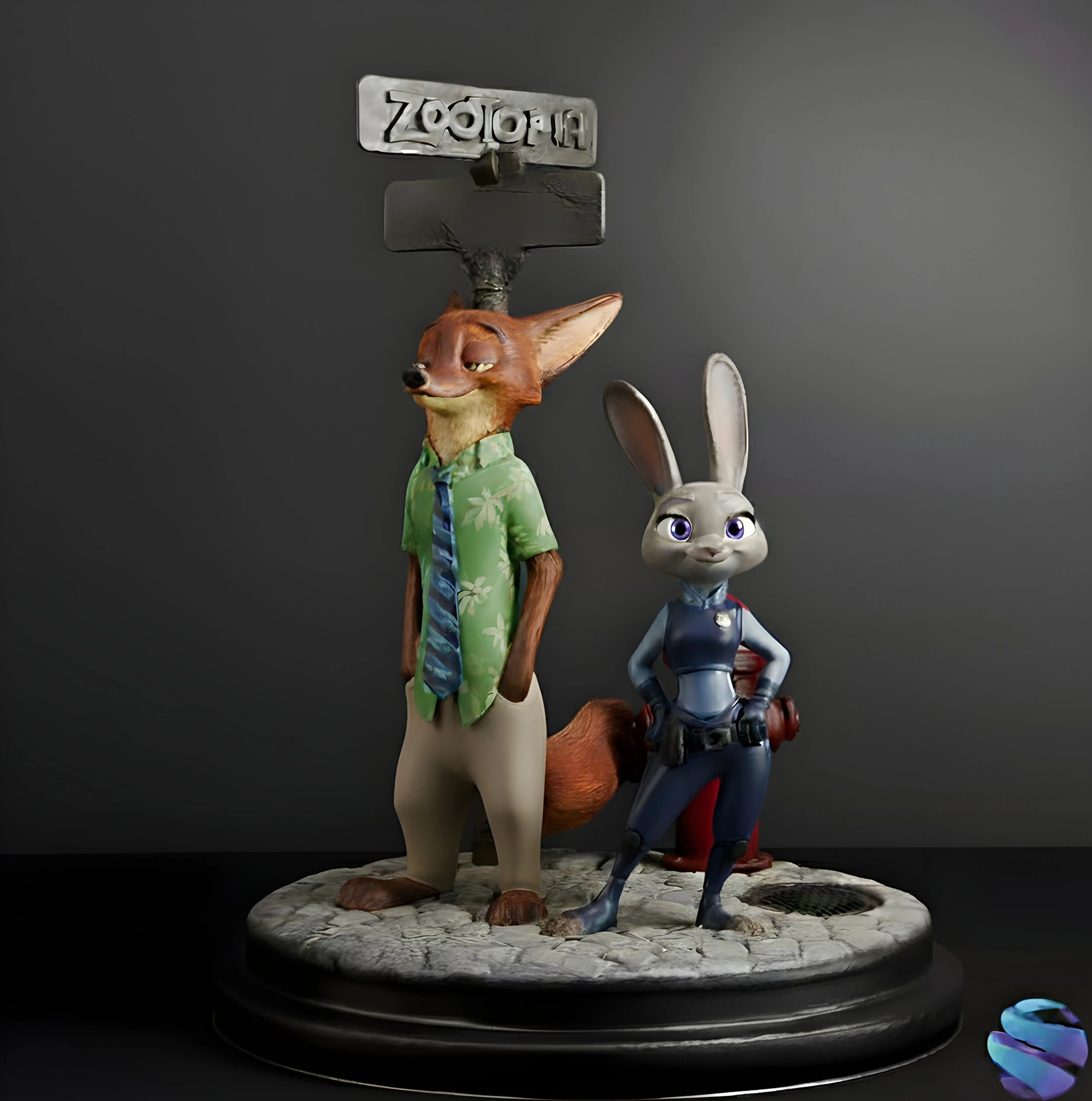 ZOOTOPIA DIORAMA - 3D Print Model .c4d .max .obj .3ds .fbx .stl .blend 