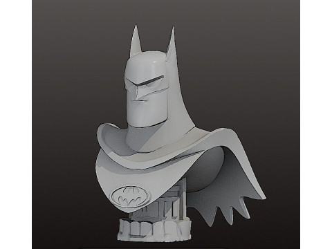 Batman Cartoon Bust Printable STL for Collectors Fans Modello di stampa 3D