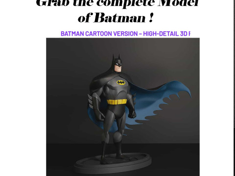 Batman Cartoon Bust Printable STL Pre-support Lychee 3D Print Model