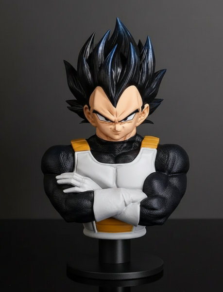 VEGETA FIGURE HQ CUTTED BUST Model Cetak 3D .c4d .max .obj .3ds .fbx .stl .blend