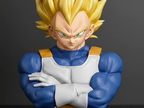 VEGETA FIGURE HQ CUTTED BUST 3D Print Model