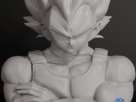 VEGETA FIGURE HQ CUTTED BUST 3D Print Model