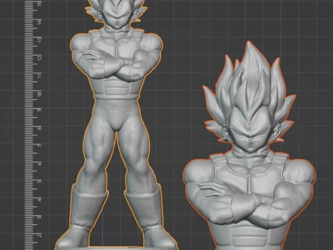 VEGETA FIGURE HQ CUTTED BUST 3D Print Model