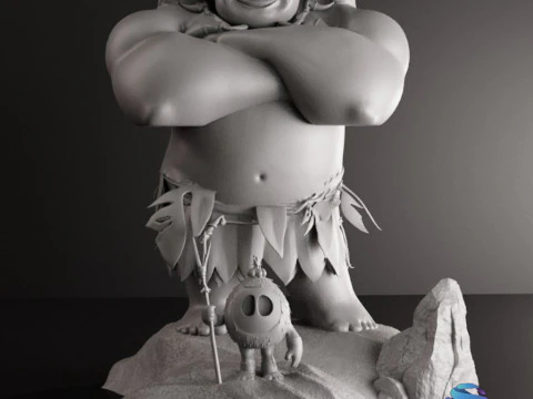 Maui Fan Art 3D Diorama with Kakamora Presupported STL for 3D Printing 3D Print Model