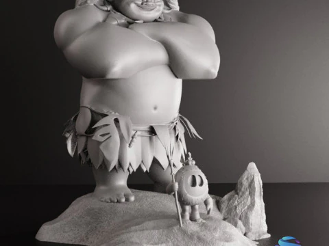 Maui Fan Art 3D Diorama with Kakamora Presupported STL for 3D Printing 3D Print Model