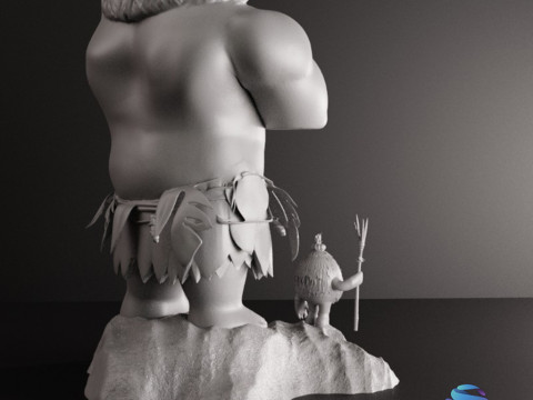 Maui Fan Art 3D Diorama with Kakamora Presupported STL for 3D Printing Model Cetak 3D