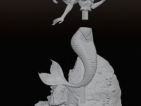 Ariel - The Little Mermaid STL Pre-support Lychee 3D-Druckmodell