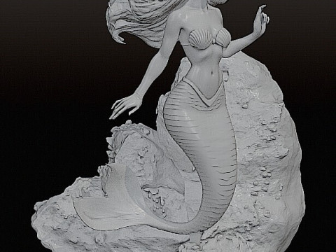 Ariel - The Little Mermaid STL Pre-support Lychee 3D-Druckmodell