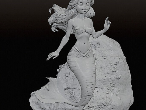 Ariel - The Little Mermaid STL Pre-support Lychee 3D-Druckmodell