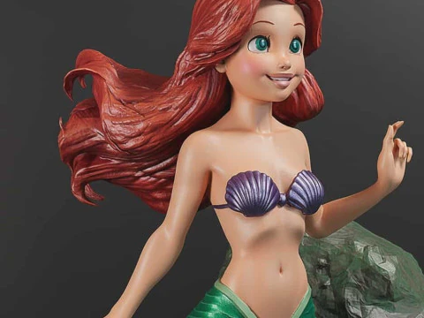 Ariel - La Sirenetta STL Pre-supporto Lychee Modello di stampa 3D
