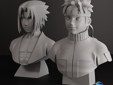Naruto and Sasuke bust - Pre-Supported STL 3D-printmodel