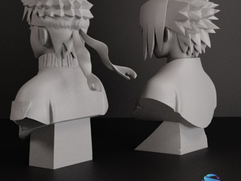 Naruto and Sasuke bust - Pre-Supported STL Modello di stampa 3D