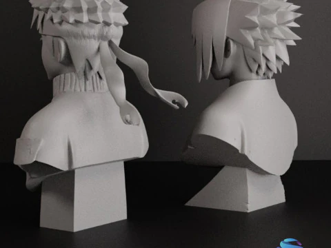 Naruto and Sasuke bust - Pre-Supported STL 3D Print Model