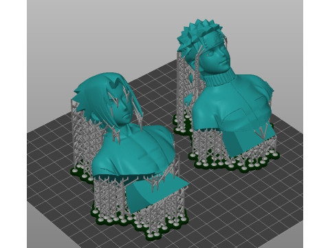 Naruto and Sasuke bust - Pre-Supported STL Modello di stampa 3D