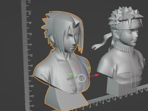 Naruto and Sasuke bust - Pre-Supported STL Modello di stampa 3D