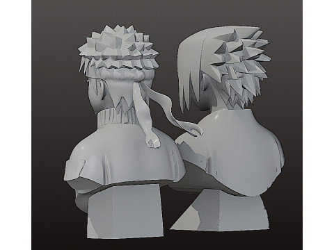 Naruto and Sasuke bust - Pre-Supported STL Modello di stampa 3D