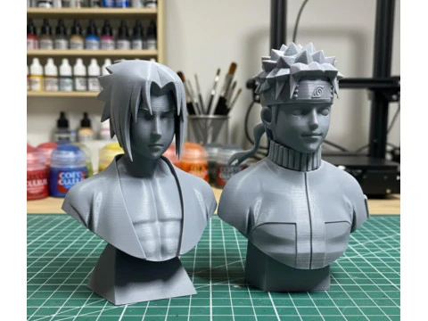 Naruto and Sasuke bust - Pre-Supported STL 3D Print Model