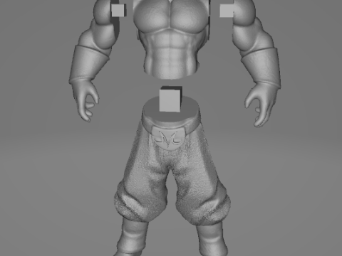 MAJIN BOO REALISTIC FIGURE STL - CUTTED 3D प्रिंट मॉडल