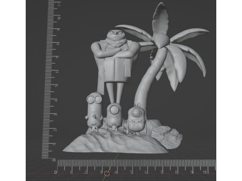 DESPICABLE ME DIORAMA MINIONS CUTTED 3D 프린트 모델